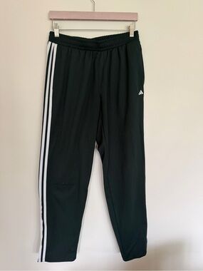 Adidas 3 Stripe Black Track Pants Size M EUC